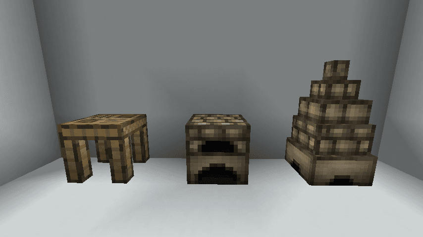 The three important blocks added by the mod. The three important blocks added by the mod.
