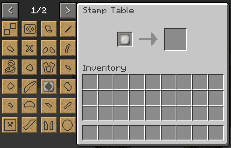 The interface of the stamp table. The interface of the stamp table.